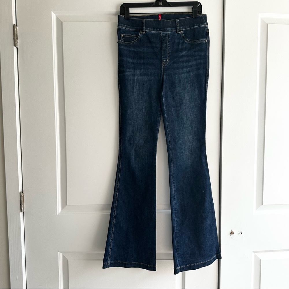 SPANX Midnight Dark Blue Flare Women's Denim Jeans - Picture 2 of 6